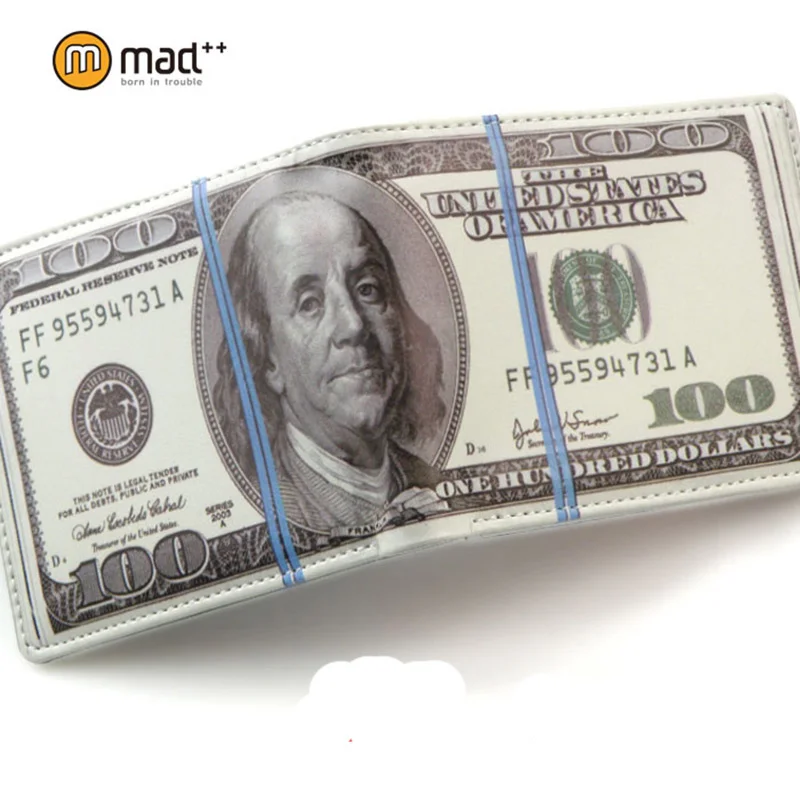 Кошелек с дизайном 100-долларовой купюры